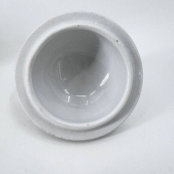 Antique White Ironstone China Teapot with Crazing Farmhouse Decor - Picture 11 of 13